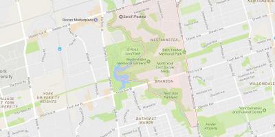 Karte von Westminster–Branson Nachbarschaft Toronto