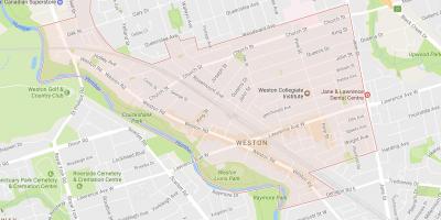 Karte von Weston Nachbarschaft Toronto