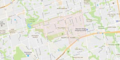 Karte von Willowdale Nachbarschaft Toronto