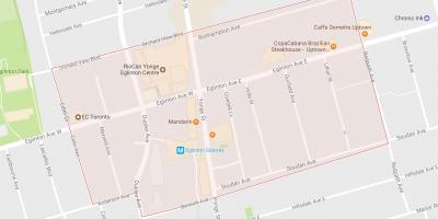 Karte von Yonge und Eglinton Toronto Nachbarschaft