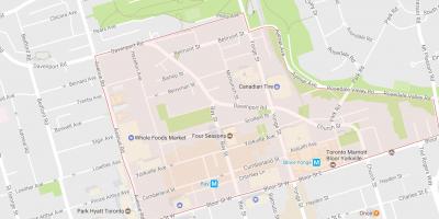 Karte von Yorkville Toronto Nachbarschaft